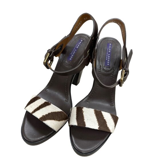 Ralph Lauren women’s brown, tan zebra shoe heels 4-inch-tall size 8 SKU 2929 - Picture 14 of 14